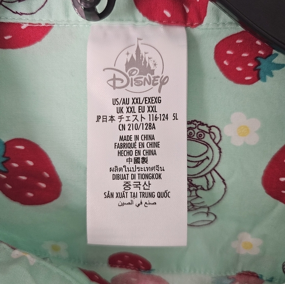 Disney Parks Pixar Toy Story Lotso Strawberries Button Down Shirt Size XXL - Picture 3 of 5